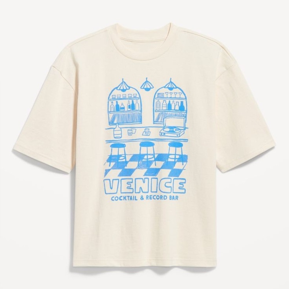 NWT Old Navy Heavyweight Cropped Graphic T-Shirt Size L